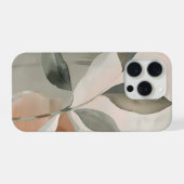 Soft Sage & Blush Abstract Botanical Art iPhone Hülle (Rückseite (Horizontal))
