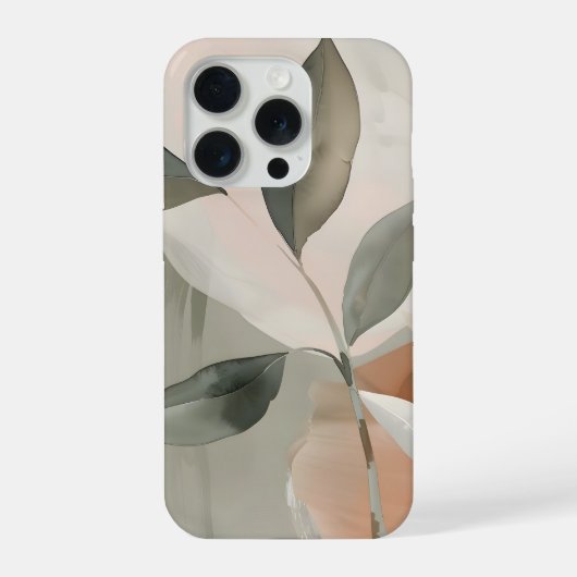 Soft Sage & Blush Abstract Botanical Art iPhone Hülle (Rückseite)