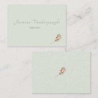Soft Sage Botanical Wedding Escort Cards Platzkarte