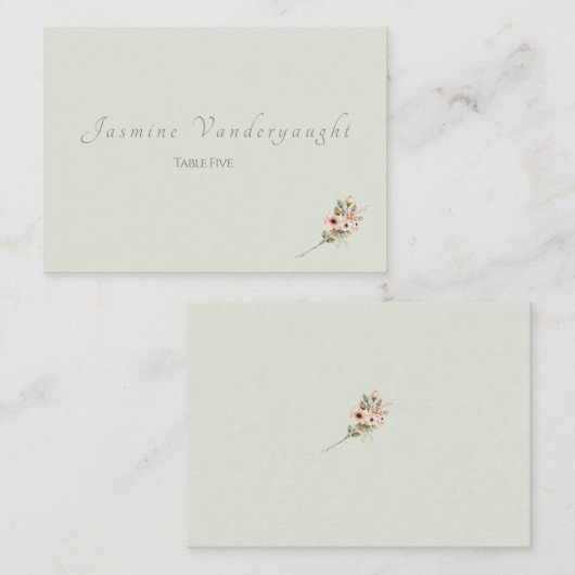 Soft Sage Botanical Wedding Escort Cards Platzkarte (Vorne/Hinten)