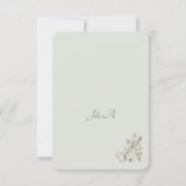 Soft Sage Botanical Wedding RSVP (Rückseite)
