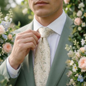 Soft Sage Botanischer Garten Hochzeit Krawatte