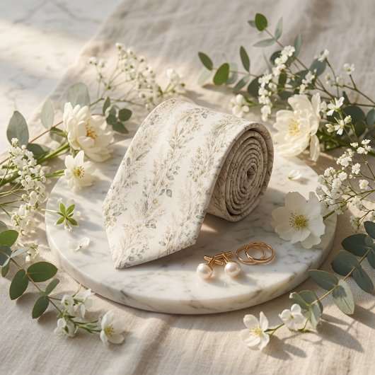 Soft Sage Botanischer Garten Hochzeit Krawatte