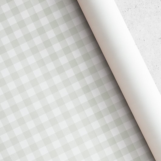 Soft Sage Buffalo Karo Berry Erster Geburtstag Geschenkpapier