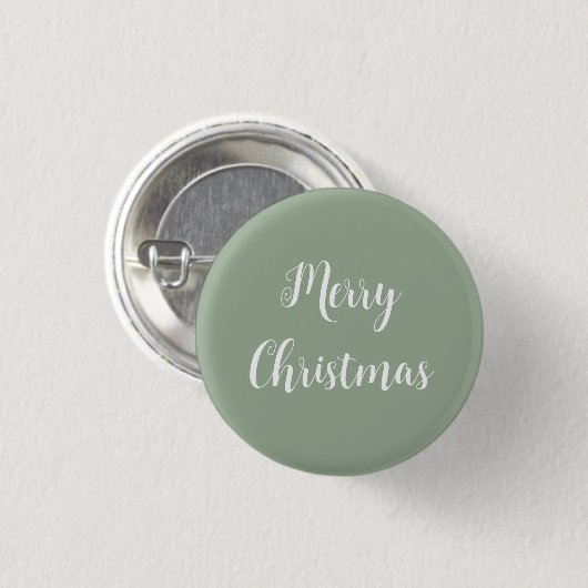 Soft Sage Frohe Weihnachtsschaltfläche Button (Vorne & Hinten)