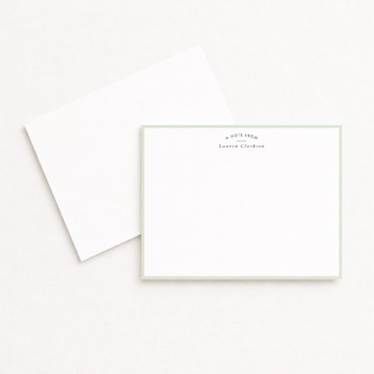 Soft Sage Green Border Personalized Note Card Einladung