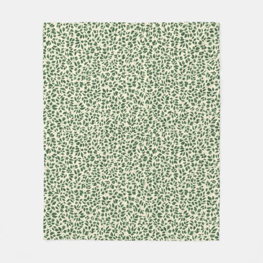 Soft Sage Green Botanical Leaf Foliage Pattern Fleecedecke (Vorderseite)