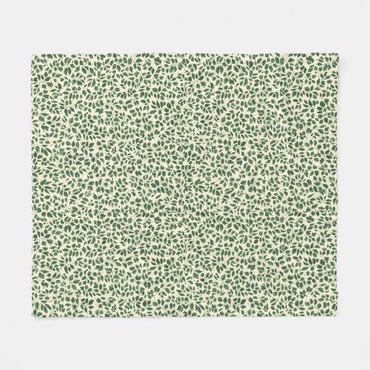 Soft Sage Green Botanical Leaf Foliage Pattern Fleecedecke (Vorderseite (Horizontal))