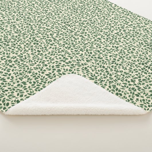 Soft Sage Green Botanical Leaf Foliage Pattern Sherpadecke (3/4)