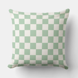 Soft Sage Green Buffalo Check Farmhouse Kissen