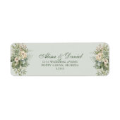 Soft Sage Green Floral Address Label (Vorne)