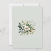 Soft Sage Green Floral Elegant Wedding Invitation Einladung (Rückseite)
