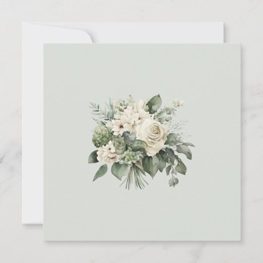 Soft Sage Green Floral Save The Date Card (Rückseite)