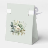 Soft Sage Green Floral Wedding Favor Box Geschenkschachtel (Rückseite)