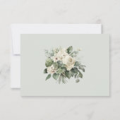 Soft Sage Green Floral Wedding RSVP Card Karte (Rückseite)