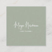 SOFT SAGE GREEN Moderner CHIC Minimal QR Code Quadratische Visitenkarte (Vorderseite)