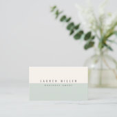 Soft Sage Green & Off-White Modern Professional  Visitenkarte (Stehend Vorderseite)