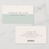 Soft Sage Green & Off-White Modern Professional Visitenkarte (Vorne/Hinten)