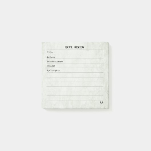 Soft Sage Green Simple Modern Monogram  Post-it Klebezettel (Vorderseite)