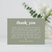 Soft Sage Green Wedding | Modern Clean Nature Dankeskarte (Stehend Vorderseite)