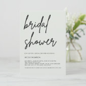 Soft Sage Script Modern Bridal Shower Invitation Einladung (Stehend Vorderseite)