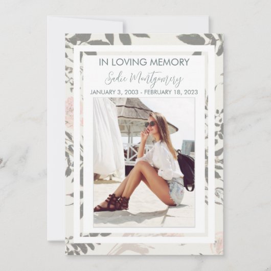 Soft Salbei und Pink Beerdigung Programm (Vorderseite)