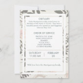 Soft Salbei und Pink Beerdigung Programm (Rückseite)