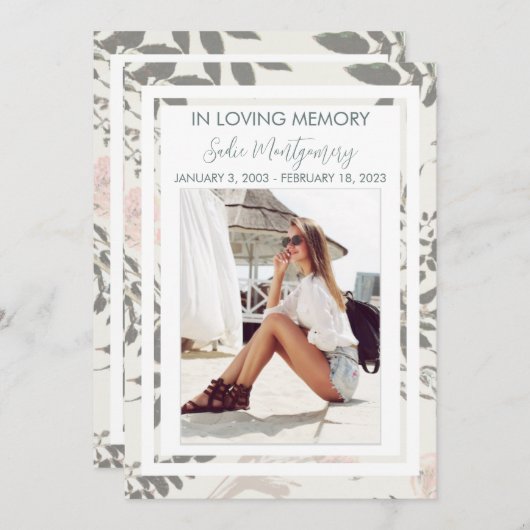 Soft Salbei und Pink Beerdigung Programm (Vorne/Hinten)