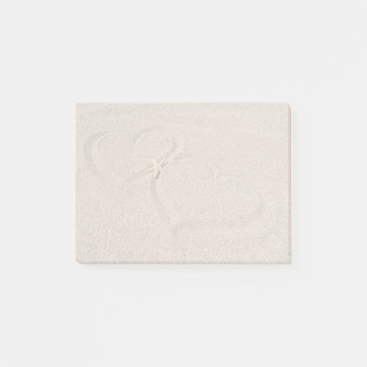 Soft Sand Hearts Post-it Klebezettel (Vorderseite)