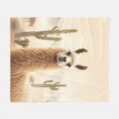 Soft Sand Llama mit Cactus Flow Fleecedecke (Vorderseite (Horizontal))