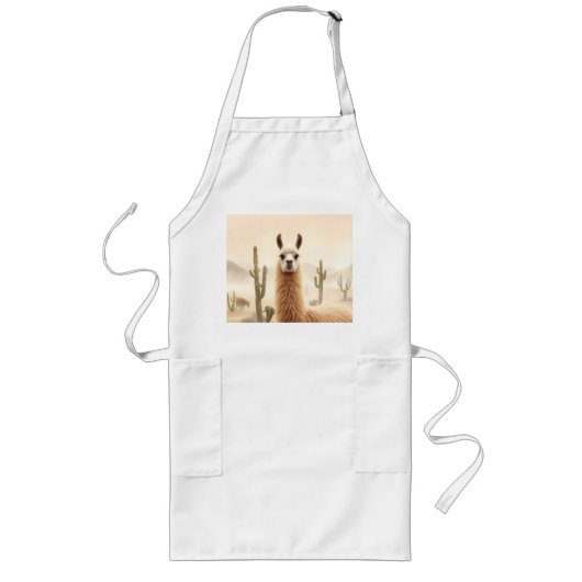 Soft Sand Llama mit Cactus Flow Lange Schürze (Vorne)