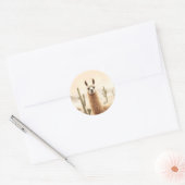 Soft Sand Llama mit Cactus Flow Runder Aufkleber (Umschlag)