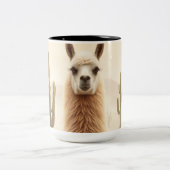 Soft Sand Llama mit Cactus Flow Zweifarbige Tasse (Mittel)