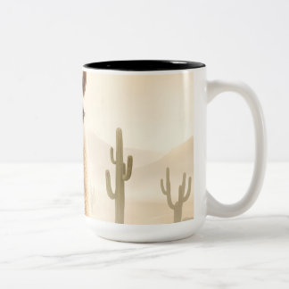 Soft Sand Llama mit Cactus Flow Zweifarbige Tasse