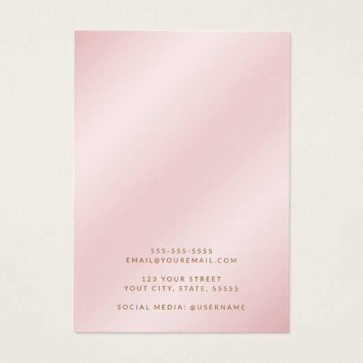 Soft Satin Rosa Ohrkarte (Rückseite)