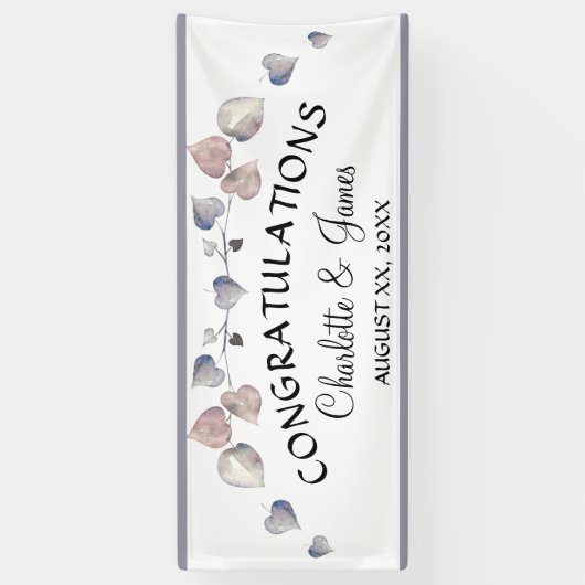 Soft Scottish Heather - Wedding Hearts Banner (Vertikal)