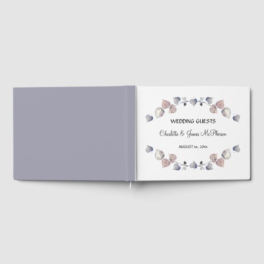 Soft Scottish Heather - Wedding Hearts Gästebuch (Voll)