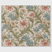 Soft Scrollwork Garden Floral Pattern Geschenkpapier (Flach)