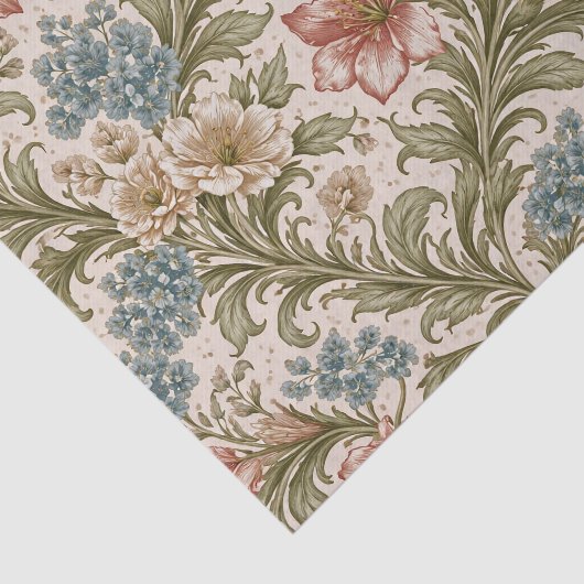 Soft Scrollwork Garden Floral Pattern Seidenpapier (Ausschnitt)