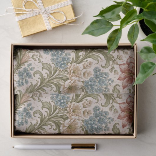 Soft Scrollwork Garden Floral Pattern Seidenpapier (Geschenk)