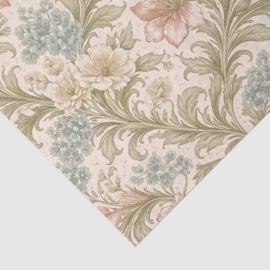 Soft Scrollwork Garden Floral Pattern Seidenpapier (Ausschnitt)