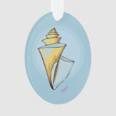 Soft Seashell Blue Oval Ornament (Vorderseite)