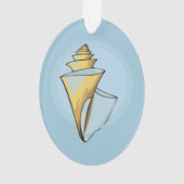Soft Seashell Blue Oval Ornament (Rückseite)
