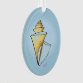Soft Seashell Blue Oval Ornament (Vorderseite)