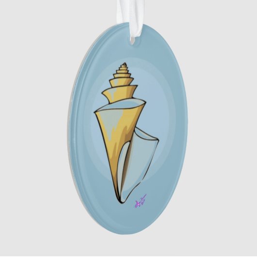 Soft Seashell Blue Oval Ornament (Vorderseite)