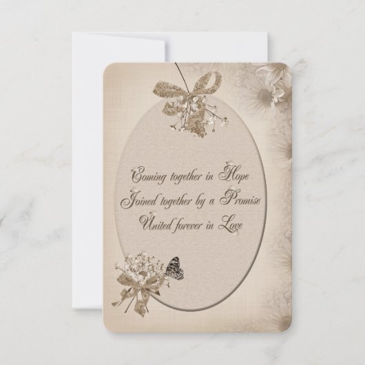 Soft Sepia Daisy Wedding Einladung (Vorderseite)