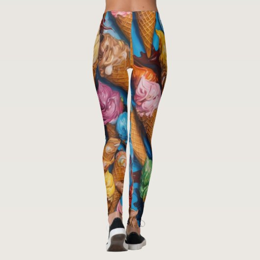 Soft Serve Ice Creme Cone Leggings (Rückseite)