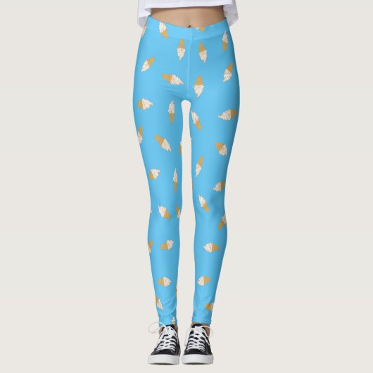 Soft Serve Ice Creme Cone Leggings (Vorderseite)