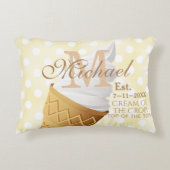 Soft Serve Vanilla Ice Cream Cone Name Monogram Dekokissen (Vorderseite)