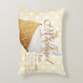 Soft Serve Vanilla Ice Cream Cone Name Monogram Dekokissen (Vorderseite(Vertikal))